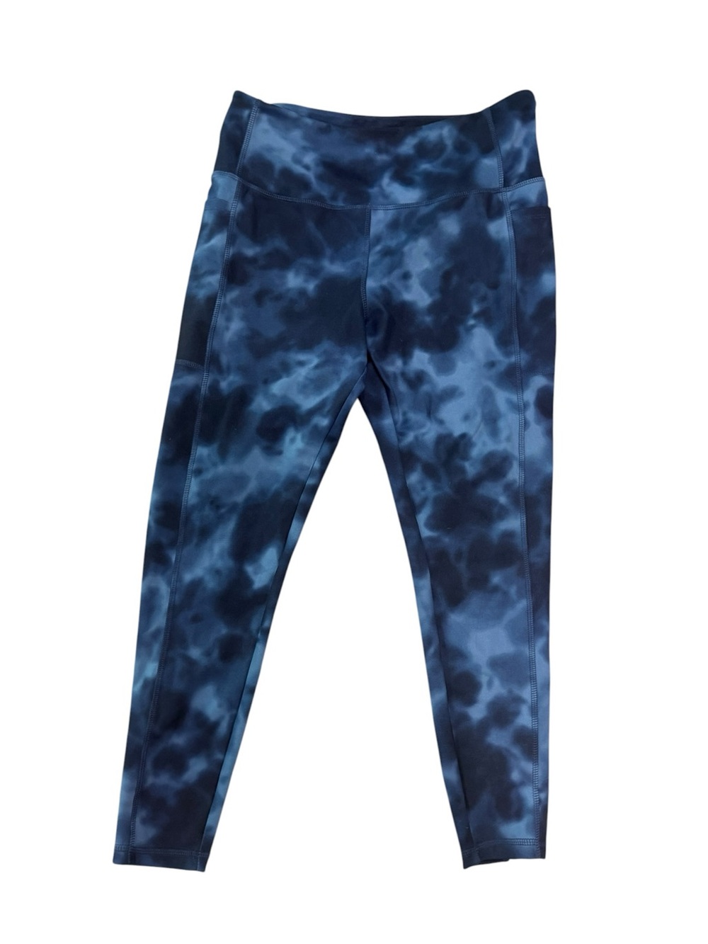 Danskin Women's Super Soft 7/8 High-Waist Pocket Leggings Blue Size Large